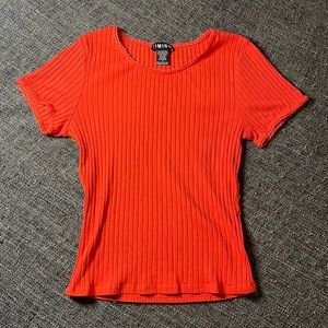Vintage Timing Coral Ribbed Crop Top 14x19